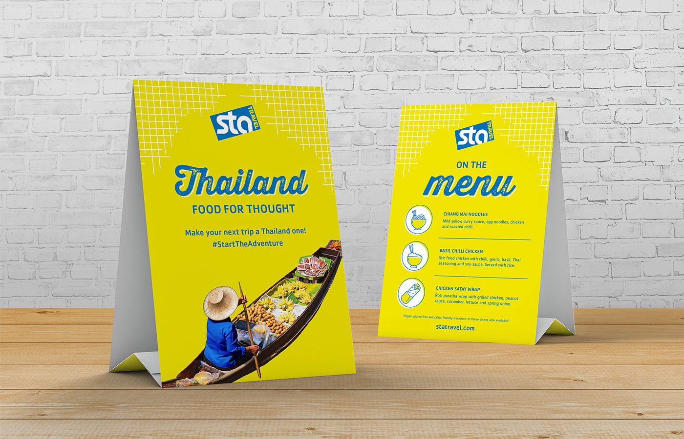 Thai food menu card