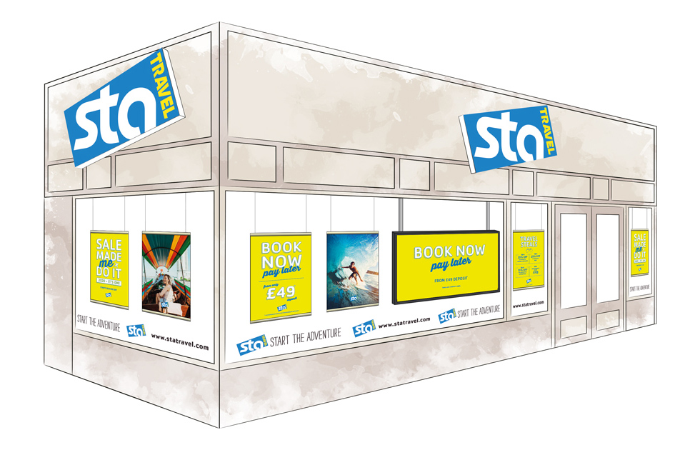 STA Store front with digital screen
